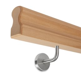 Picture: handrail beech omega 45x80mm, holder no. 1 to...