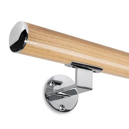 Image: Handrail ash with polished stainless steel cap and...