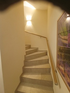 Handlauf Eiche mit Edelstahlkappen