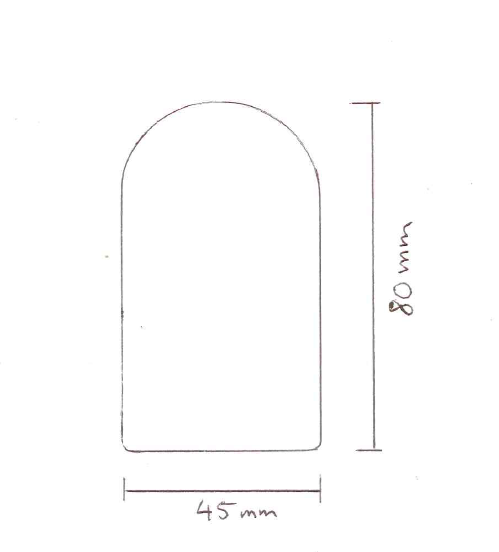 Skizze Vierkant gerundet 45x80