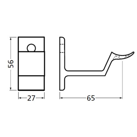 Handrail bracket black round support with cap nut
