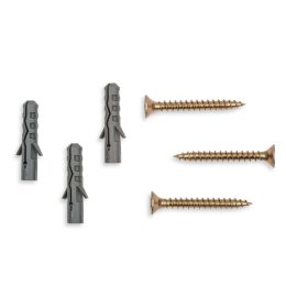 Handlauf-Set Eiche inkl. Edelstahlkappen flach + Halter