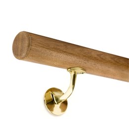Picture: Handrail set oak with brass holders
