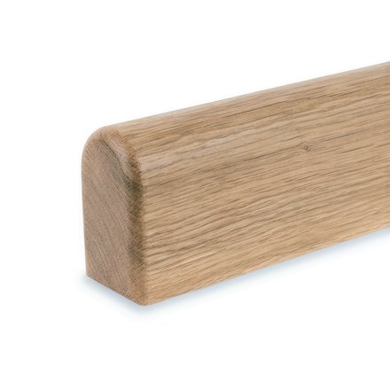 Picture: handrail oak raw square rounded 45x80mm, ends rounded