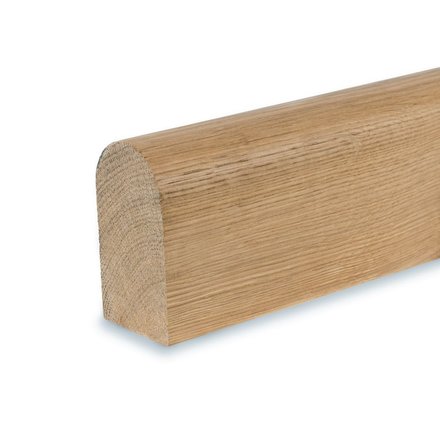 Picture: handrail oak raw square rounded 45x80mm, ends cutted