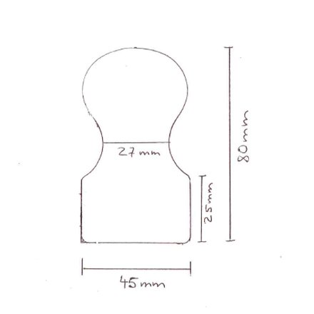 Außenhandlauf Kiefer roh - 45x80mm (Omega)