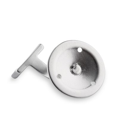 Bild: Handlaufhalter silber runde Auflage mit Schraubloch (liegend)