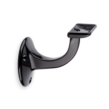 Bild: Handlaufhalter schwarz glänzend gerade Auflage mit Schraubloch