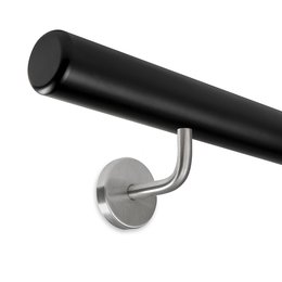 Picture: Handrail black with holders for screwing in,...