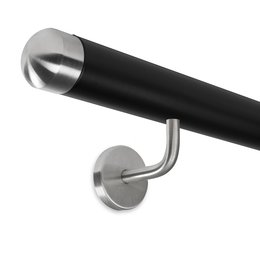 Picture: Handrail black with stainless steel end cap...