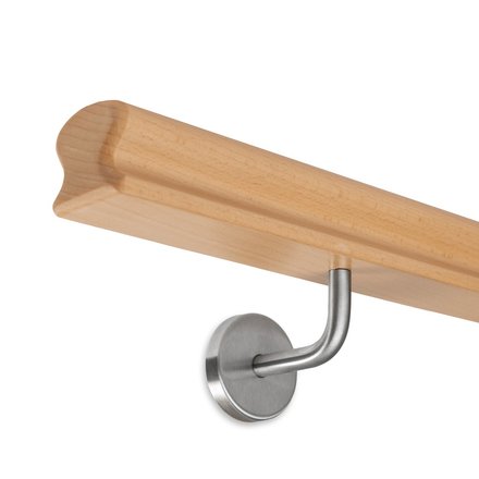 Picture: Handrail beech omega 55x50mm, holder no. 1 to screw in