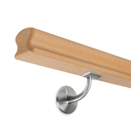 Picture: handrail beech omega 55x50mm, holder with hanger bolt