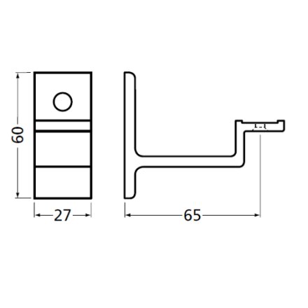 Handlaufhalter grau gerade Auflage mit Hutmutter