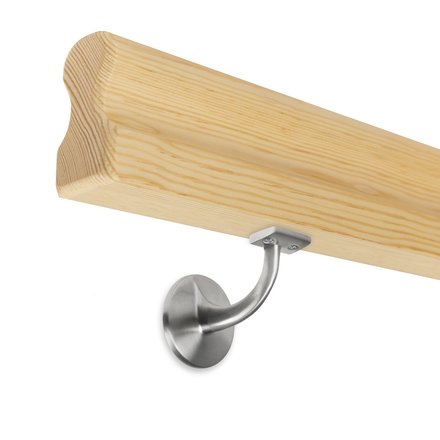 Picture: Handrail set pine omega 45x80mm with holders with hanger bolt