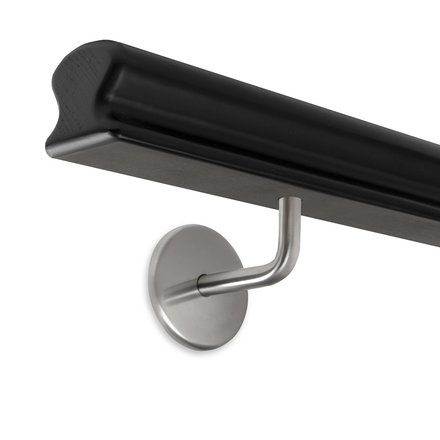 Picture: Handrail black omega 55x50mm with holders for screwing in, holder 2