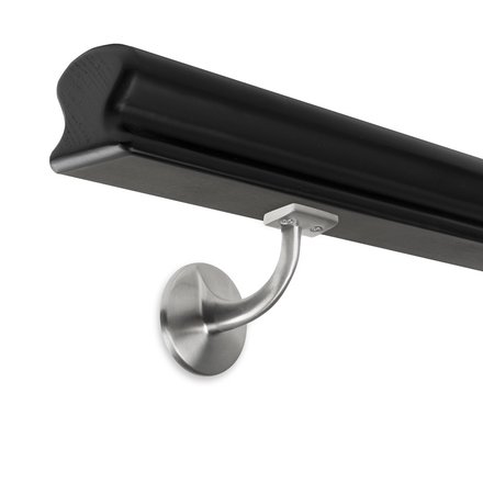 Picture: Handrail black omega 55x50mm with holders with hanger bolt