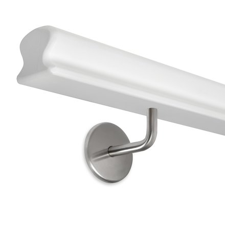 Picture: Handrail set white omega 45x80mm with holders for screwing in, holder 2