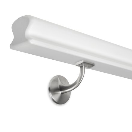 Picture: Handrail set white omega 45x80mm with holders with hanger bolt