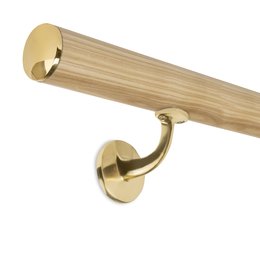 Picture: Handrail ash with brass holders and brass caps