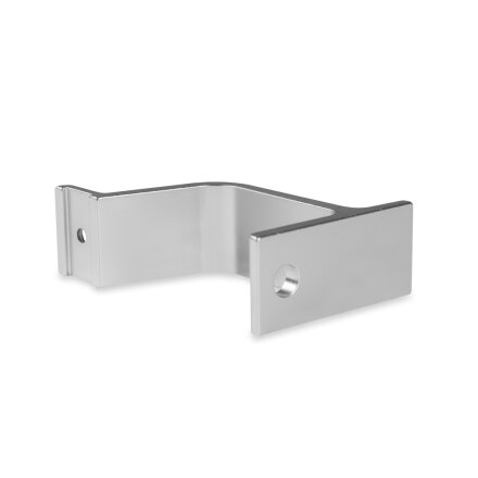 Picture: Handrail holder silver round support curved with cap nut (horizontal)