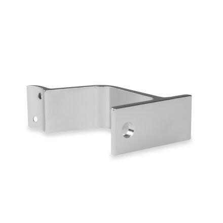 Picture: Handrail holder silver straight support curved with cap nut (horizontal)