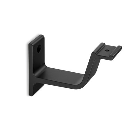 Picture: Handrail holder black matt straight support curved with cap nut