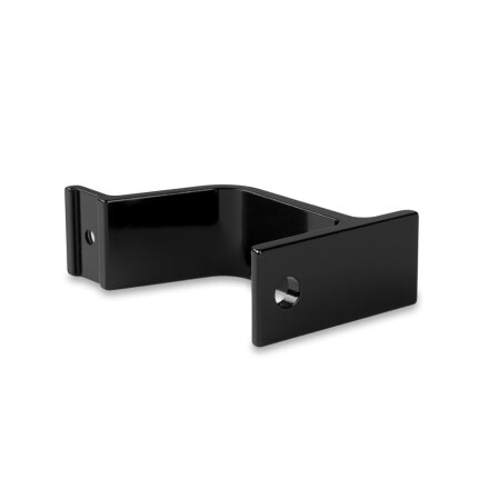 Picture: Handrail holder black glossy straight support curved with cap nut