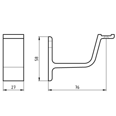 Handrail bracket black straight support curved with cap nut