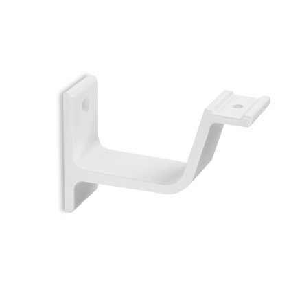 Picture: Handrail holder white matt straight support curved with cap nut