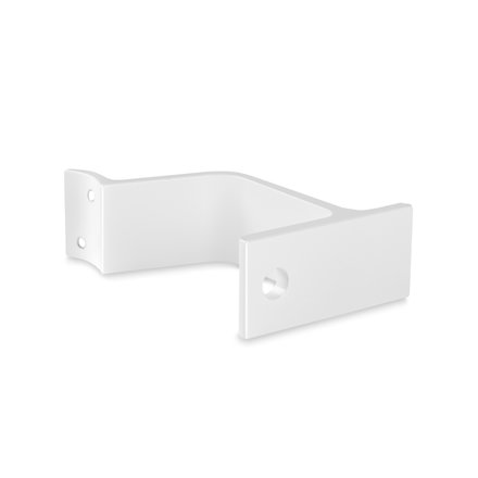 Handrail bracket white round support curved with cap nut