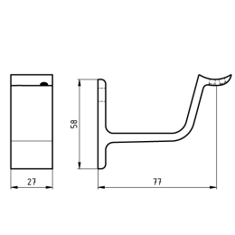 Handrail bracket white round support curved with cap nut