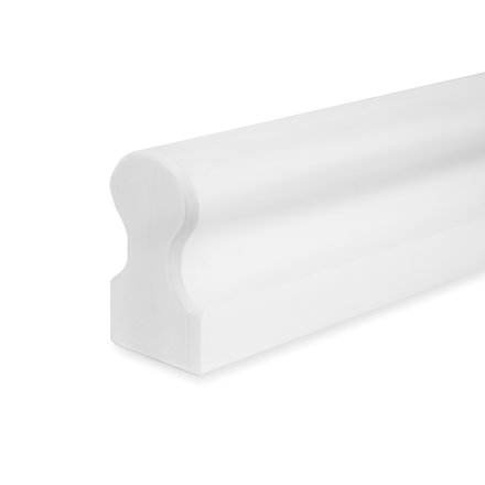 Picture: handrail white omega 45x80mm, ends bevelled