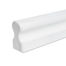 Picture: handrail white omega 45x80mm, ends rounded