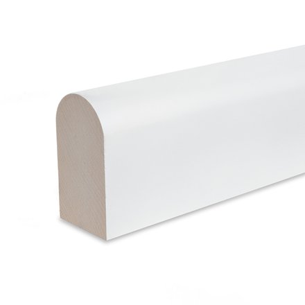 Picture: handrail white square rounded 45x80mm, ends cutted