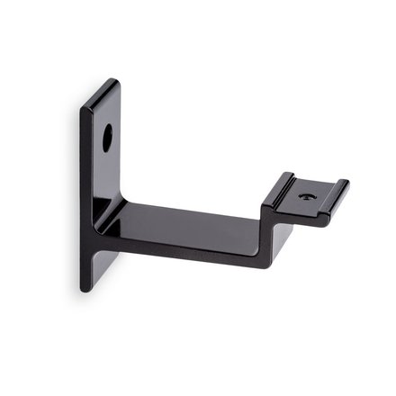 Picture: Handrail holder black glossy straight support with cap nut