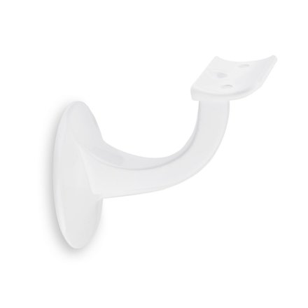Bild: Handlaufhalter weiß glänzend runde Auflage mit Stockschraube