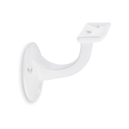 Picture: Handrail holder white glossy straight pad with screw hole