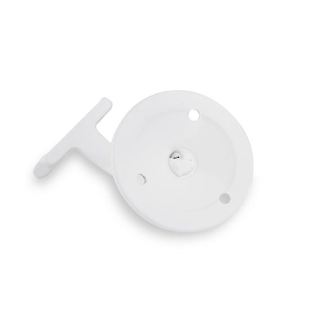 Bild: Handlaufhalter weiß glänzend gerade Auflage mit Schraubloch (liegend)