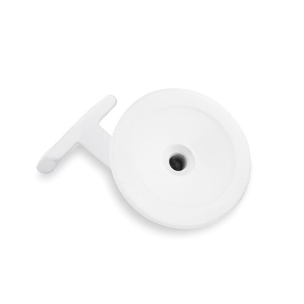 Bild: Handlaufhalter weiß glänzend gerade Auflage mit Stockschraube (liegend)