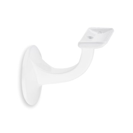 Picture: Handrail holder white glossy straight support with hanger bolt