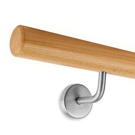 Picture: Handrail set beech with holders for screwing in, holder 1