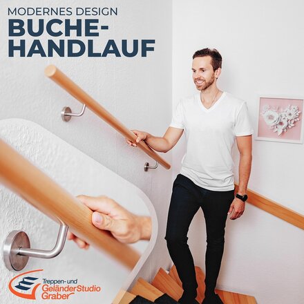 Handrail-Set Beech + Brackets