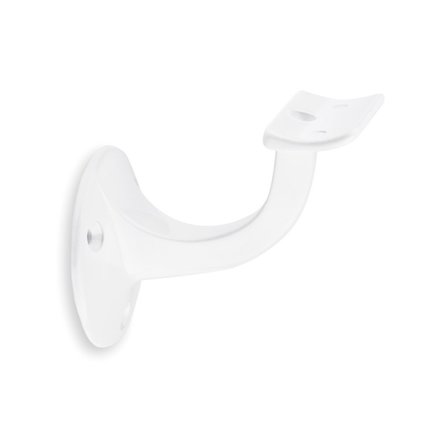Bild: Handlaufhalter weiß glänzend runde Auflage mit Schraubloch