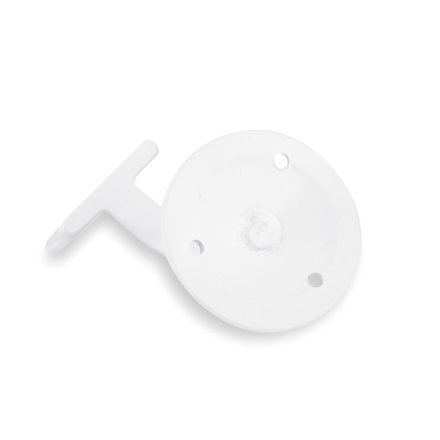 Bild: Handlaufhalter weiß glänzend runde Auflage mit Schraubloch (liegend)
