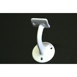 Handrail bracket white round support with screw holes