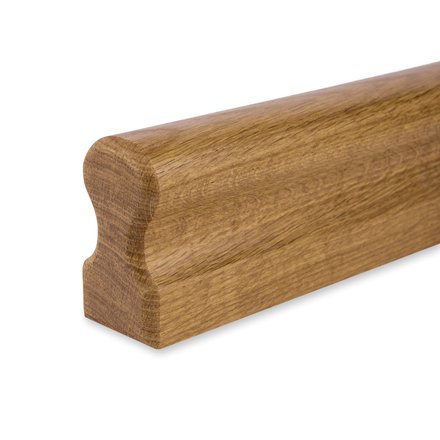 Picture: handrail oak omega 45x80mm, ends rounded