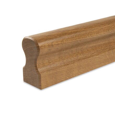 Picture: handrail oak omega 45x80mm, ends bevelled