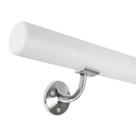 Handrail Set White with stainless steel brackets