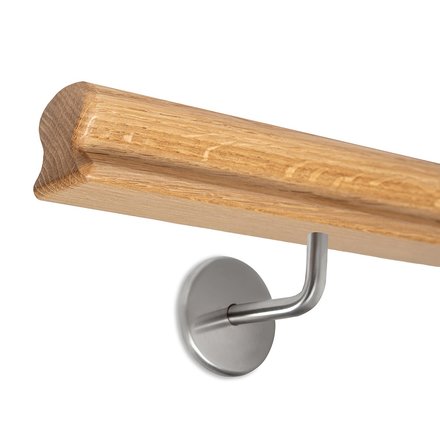 Picture: Handrail set oak omega 55x50mm with holders for screwing in, holder 2