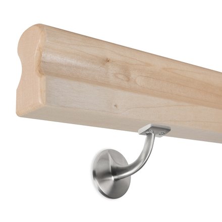 Picture: Handrail set maple omega 45x80mm with holders with hanger bolt